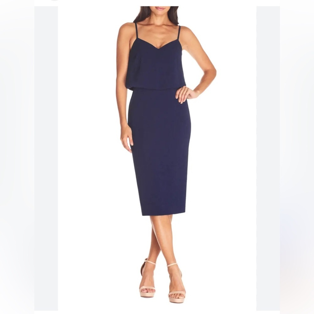 Nwt Dress the Population Midi Dress XL office formal Alondra blouson sheath
